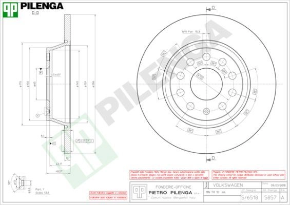 Тормозной диск PILENGA 5857 60 OJO5 2363671