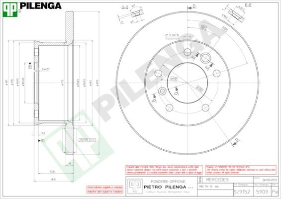 Тормозной диск PILENGA 54Z RWR 2363717 5909