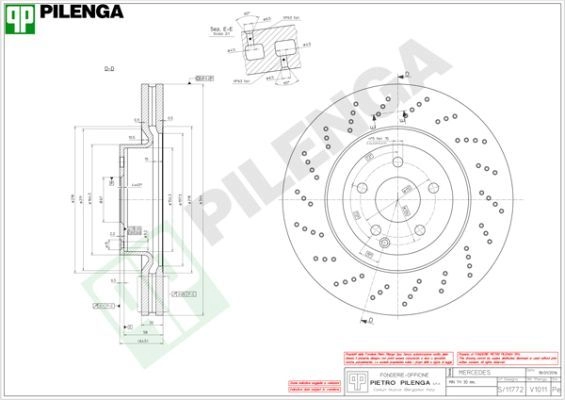 Тормозной диск PILENGA P5 E9UW V1011 1440598113