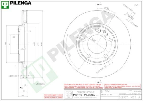 Тормозной диск PILENGA V125 L SSBB 2363894 изображение 0