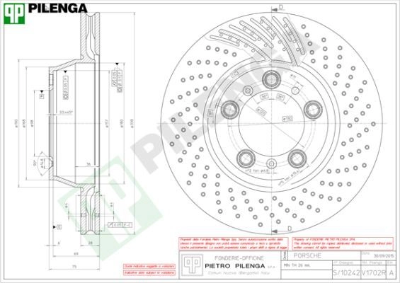 Тормозной диск PILENGA 2363971 WIN XY V1702R