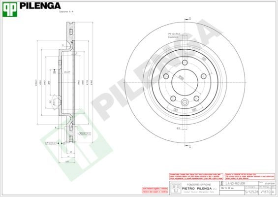 Тормозной диск PILENGA V1870 V 9KZVK 2364001