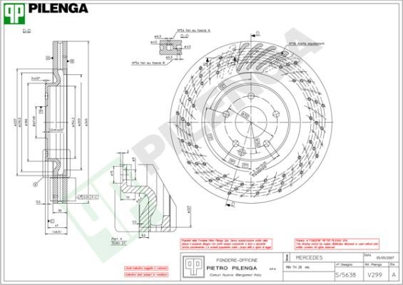 Тормозной диск PILENGA V299 IIXL P 2364109