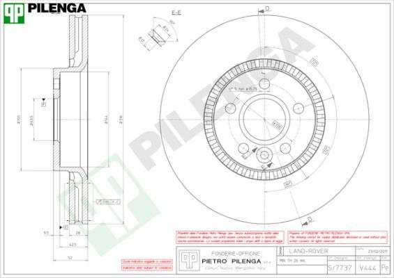 Тормозной диск PILENGA HTCMT T 2364238 V444