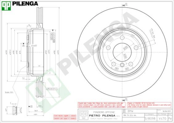 Тормозной диск PILENGA MC0D CT 2364260 V470 изображение 0