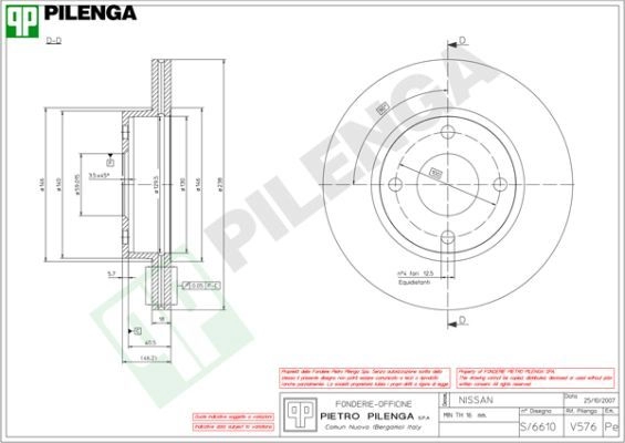 Тормозной диск PILENGA V576 TMYC C 2364351 изображение 0