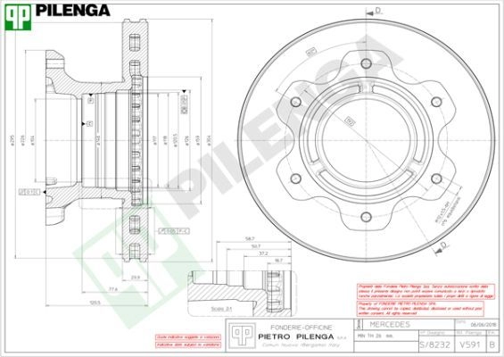 Тормозной диск PILENGA XC F5WO0 V591 2364366 изображение 0