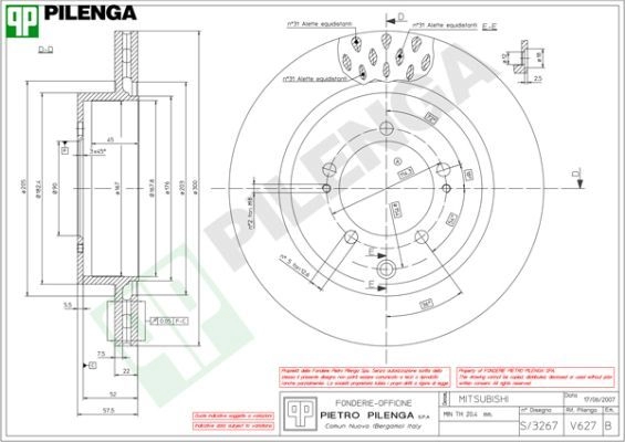 Тормозной диск PILENGA AI 120 2364401 V627