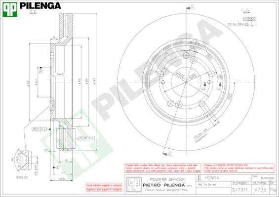 Тормозной диск PILENGA V735 NBU8QF L 2364501