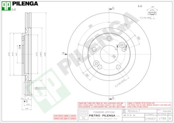 Тормозной диск PILENGA V788 7LRGD G 2364550 изображение 0