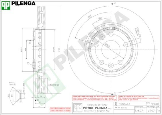 Тормозной диск PILENGA V797 NDLD W 2364559