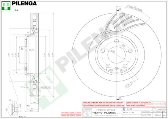 Тормозной диск PILENGA V846 RZA1 2RE 2364604 изображение 0