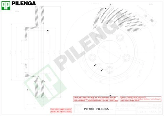 Тормозной диск PILENGA 0DW P0BC V858L 2364617 изображение 0