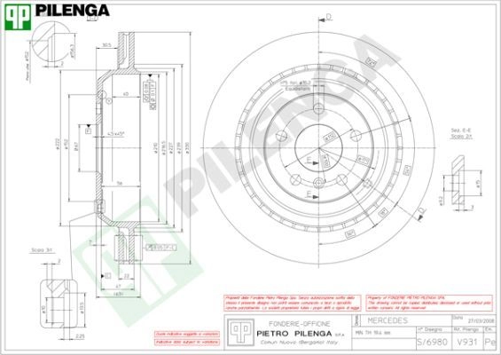 Тормозной диск PILENGA V931 ZFR HIFA 2364691 изображение 0