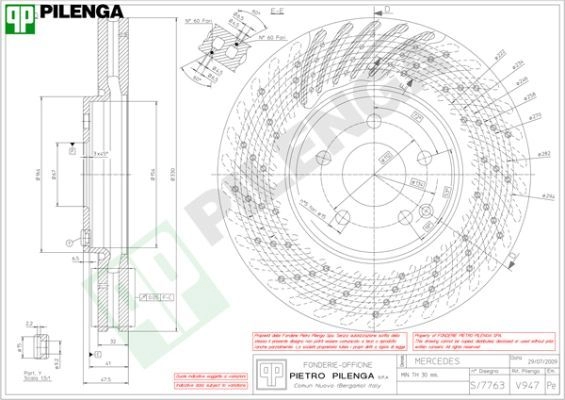 Тормозной диск PILENGA 2364707 V947 RR 2UQJG