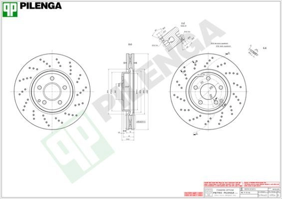 Тормозной диск PILENGA V954 8M6 IX 2364714 изображение 0