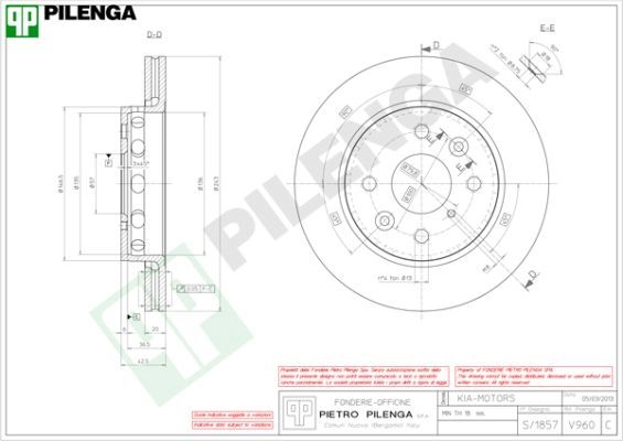 Тормозной диск PILENGA 2364720 V960 ZM HCD