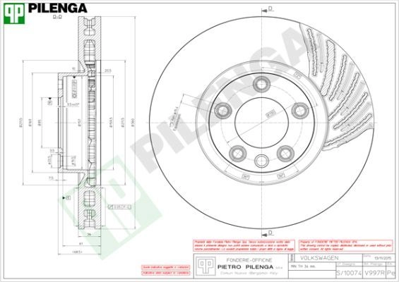 Тормозной диск PILENGA S5 DDF 2364757 V997R изображение 0