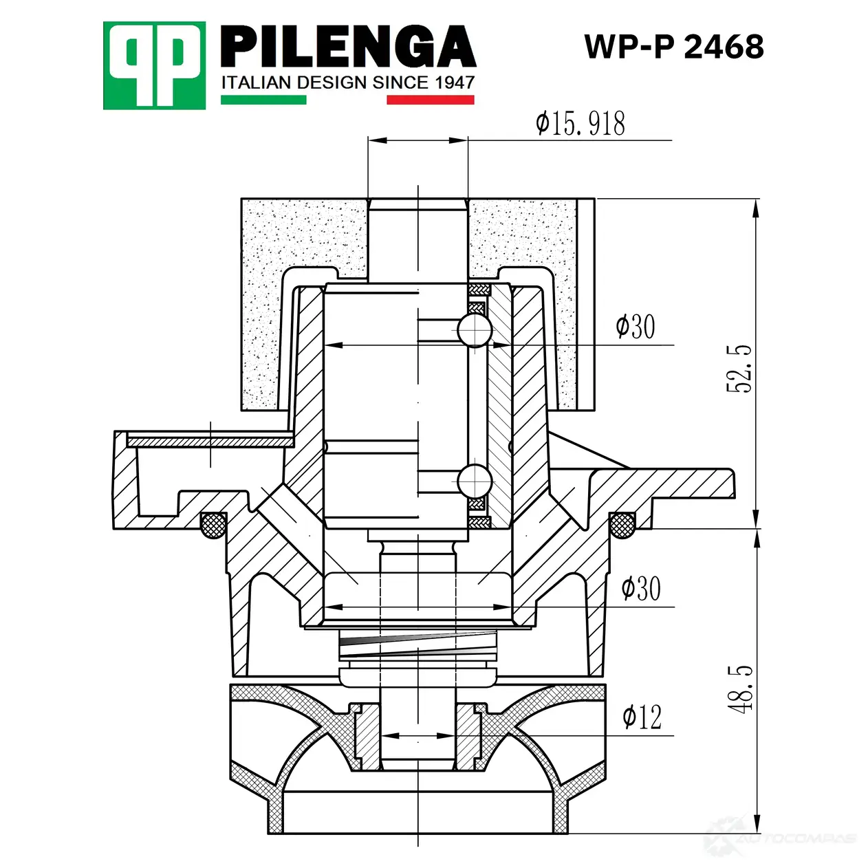 Насос охлаждения ДВС PILENGA WPP2468 J6 OLQML 1440664702
