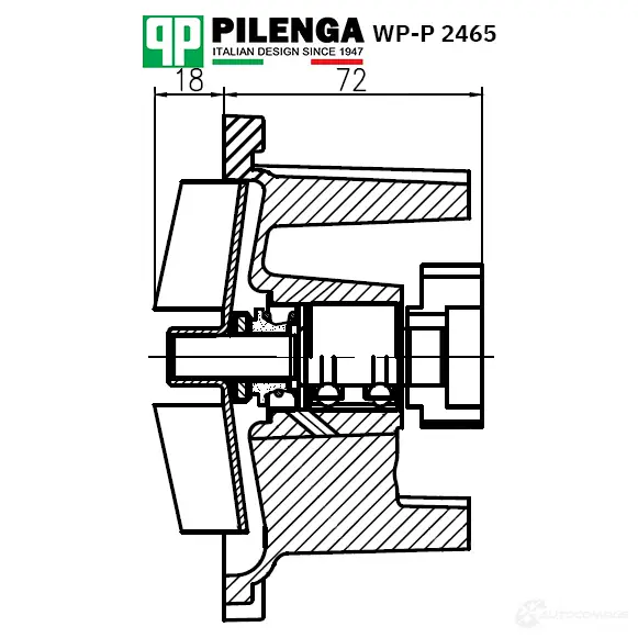 Насос охлаждения ДВС PILENGA WPP2465 L I92V6U 1440664705