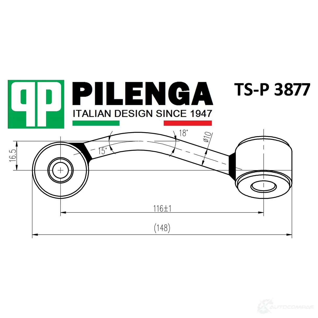 Стойка стабилизатора переднего, правая PILENGA TSP3877 1440664953 BN 1FM