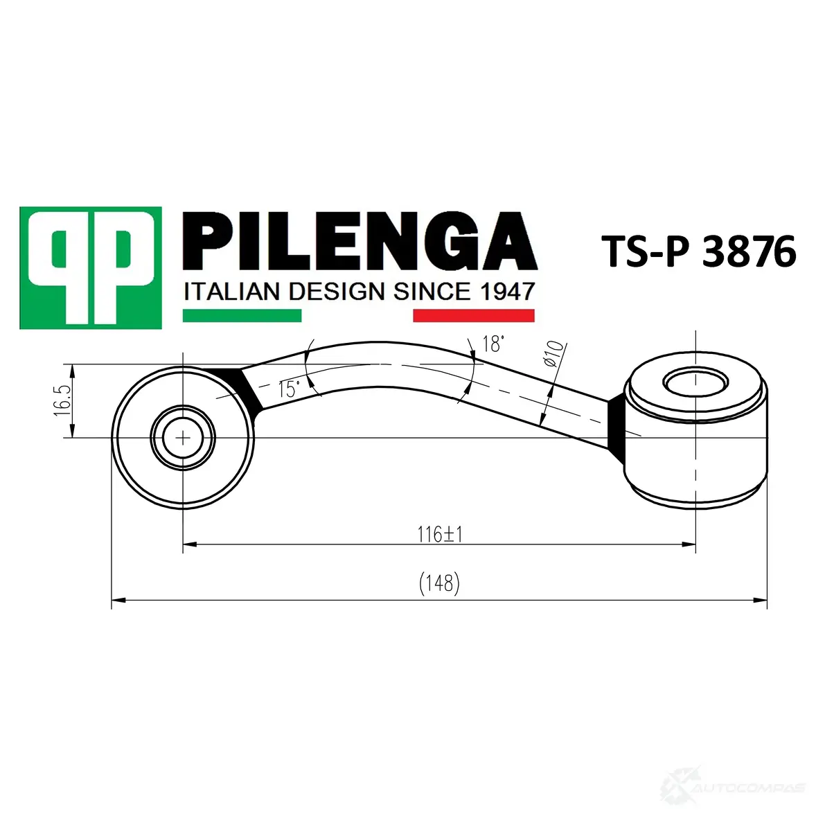 Стойка стабилизатора переднего, левая PILENGA 1440664954 TSP3876 0LZ 90EH изображение 0