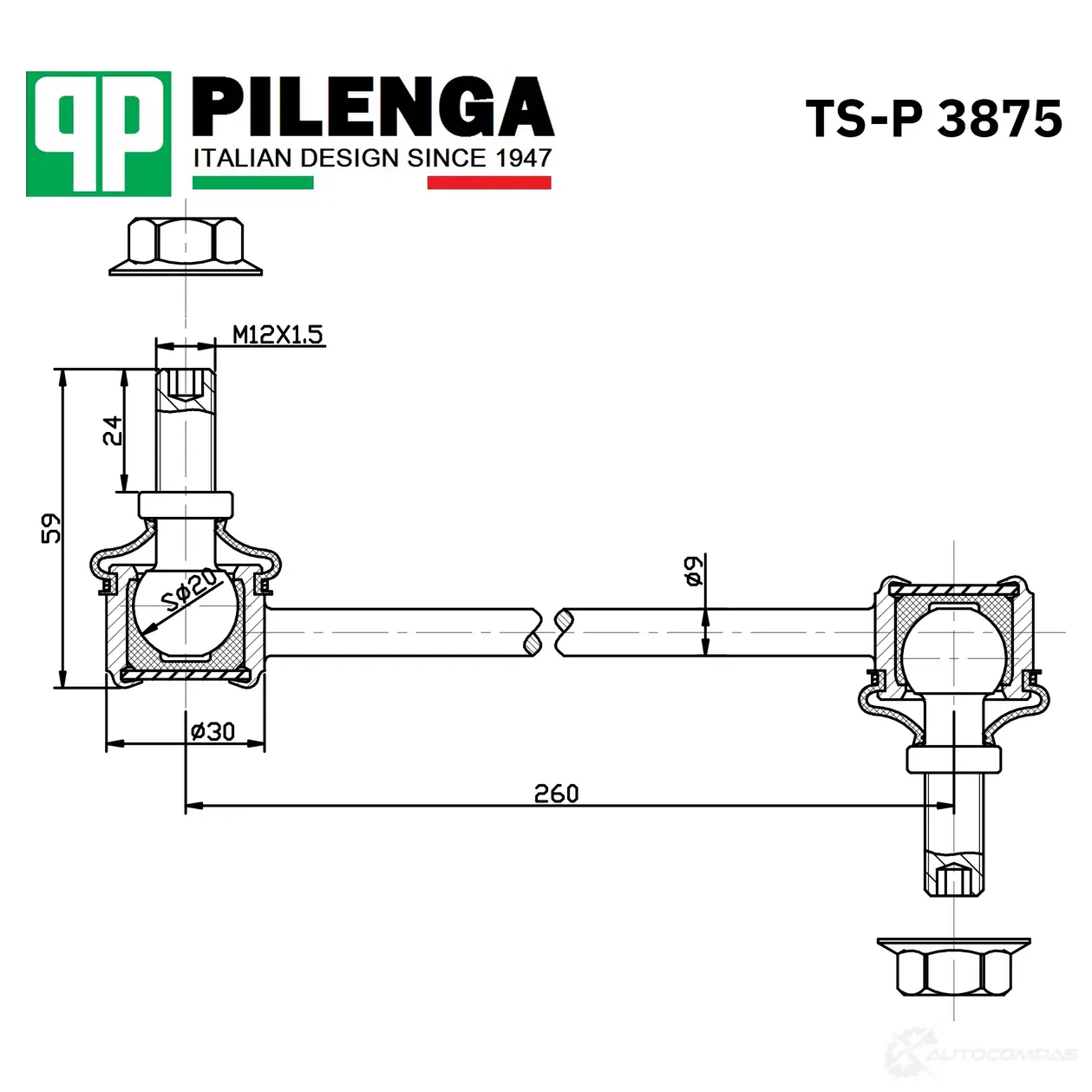 Стойка стабилизатора переднего PILENGA 52J 6R 1440664955 TSP3875