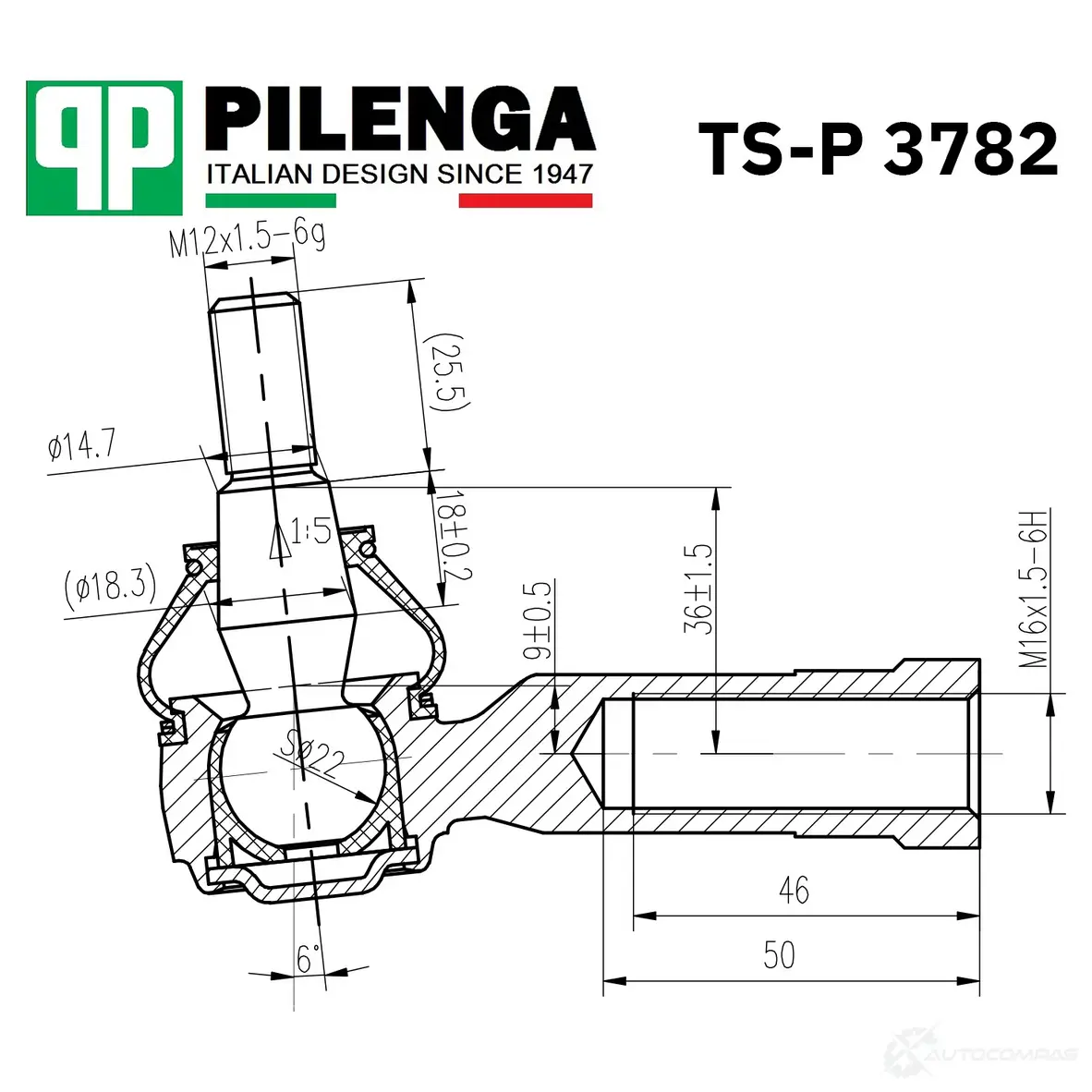 Наконечник тяги рулевой, правый PILENGA 8NMJ 8 TSP3782 1440664963