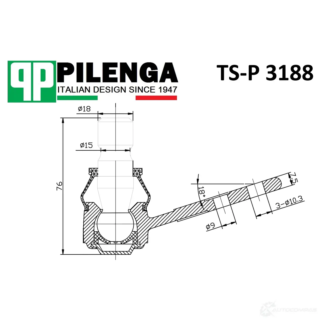 Опора шаровая рычага подвески PILENGA VTGGH0 V 1440664990 TSP3188