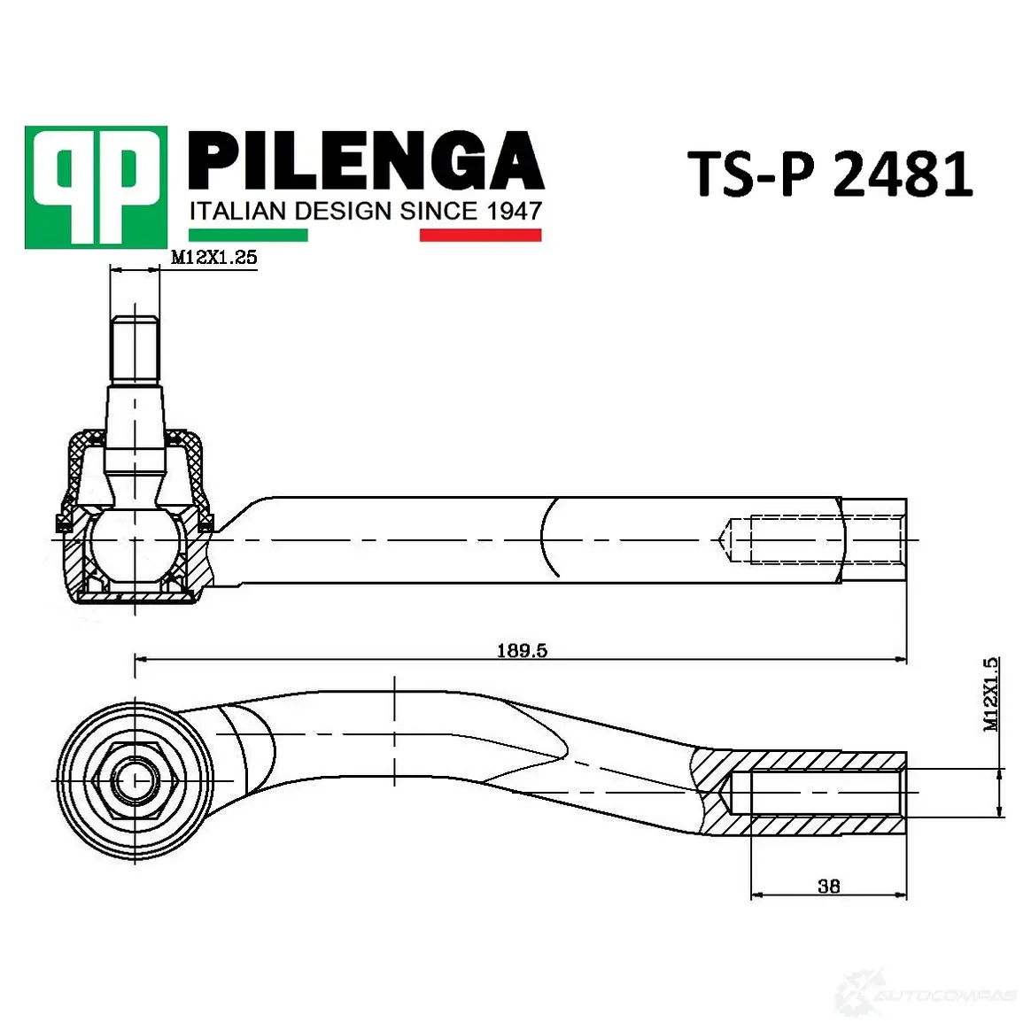 Наконечник тяги рулевой, левый PILENGA 2I1U G6U 1440665031 TSP2481