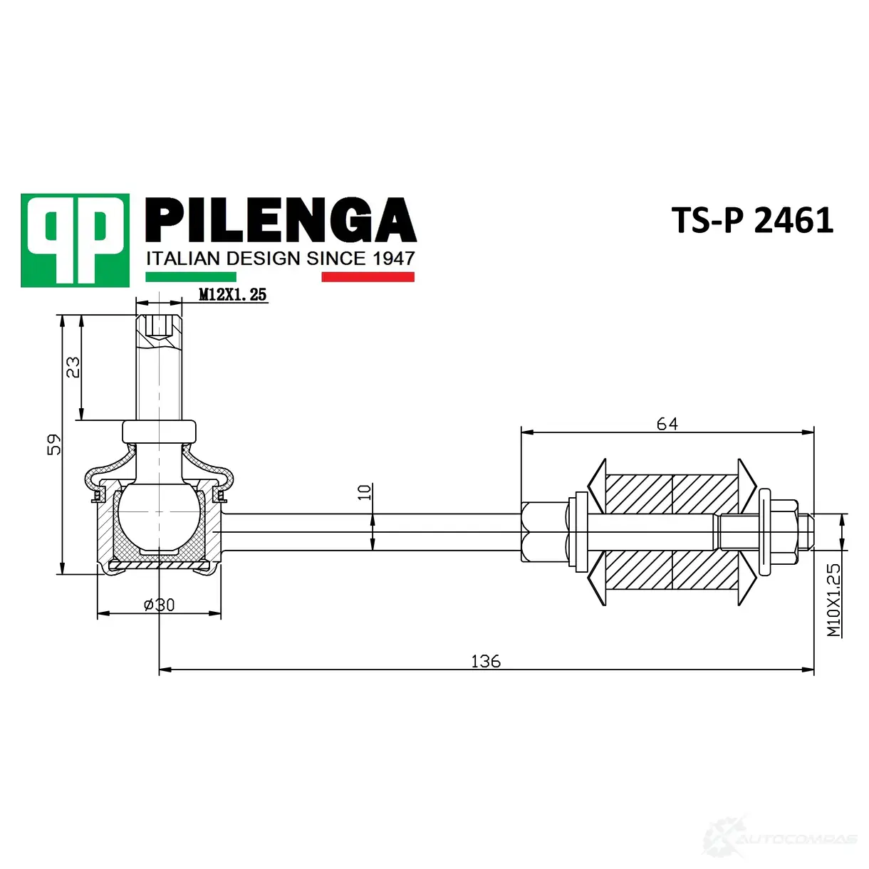 Стойка стабилизатора заднего PILENGA 1440665044 TSP2461 ASD XXIZ