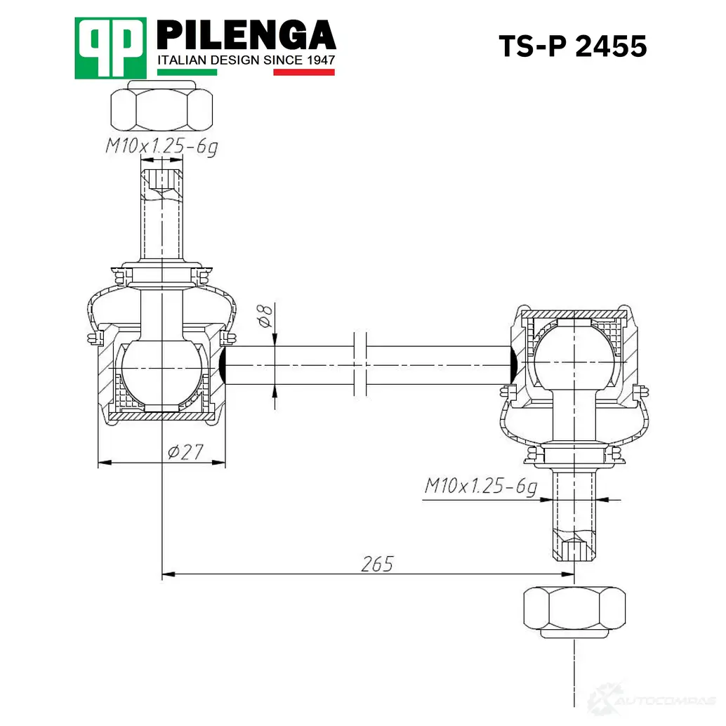 Стойка стабилизатора переднего PILENGA 1440665050 6T BF6 TSP2455 изображение 0
