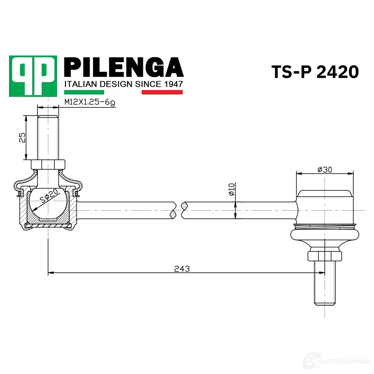 Стойка стабилизатора переднего PILENGA TSP2420 GVAM J 1440665058
