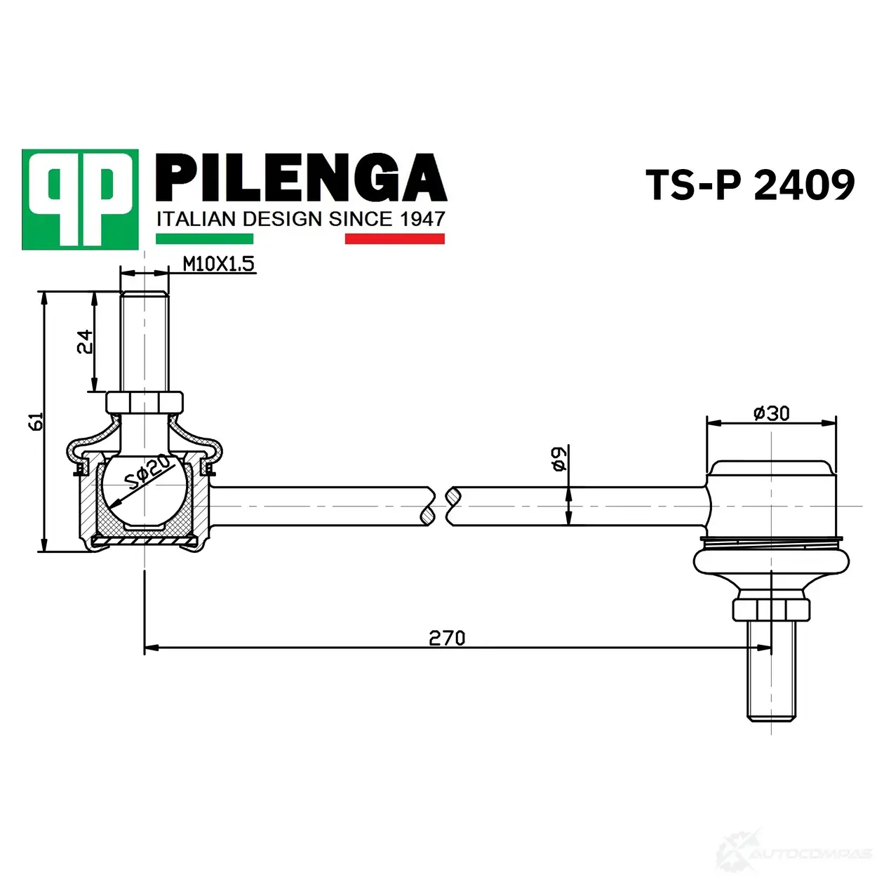 Стойка стабилизатора переднего (Аналог TS-P 2451) PILENGA 1440665065 G0 BI5C TSP2409 изображение 0