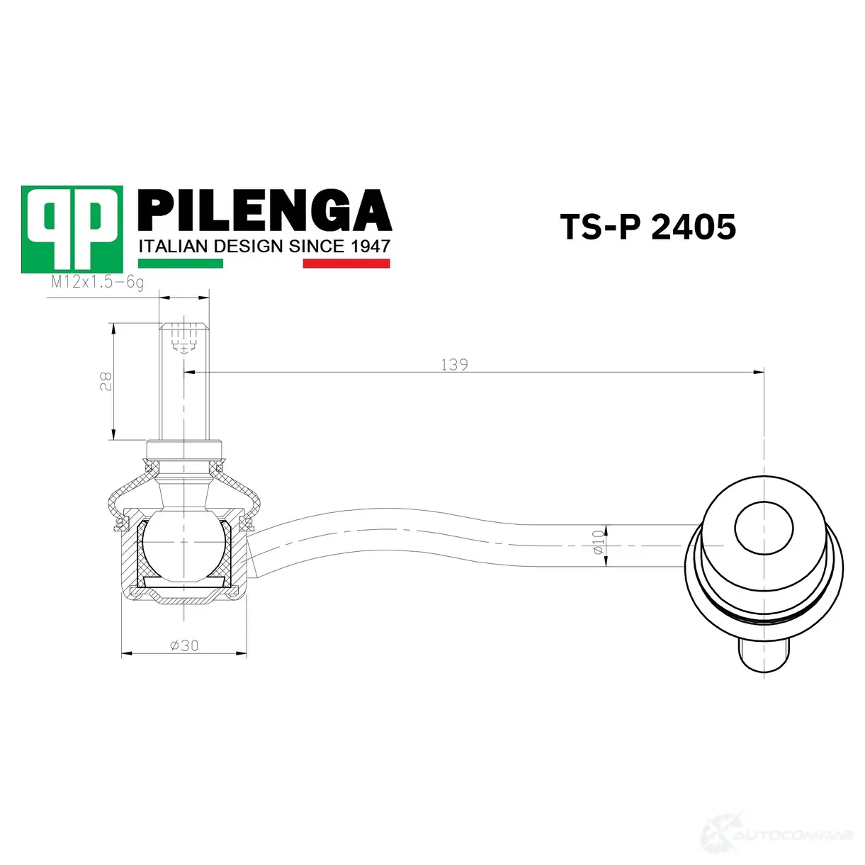 Стойка стабилизатора переднего, правая PILENGA 4Q2 VNR1 TSP2405 1440665068 изображение 0