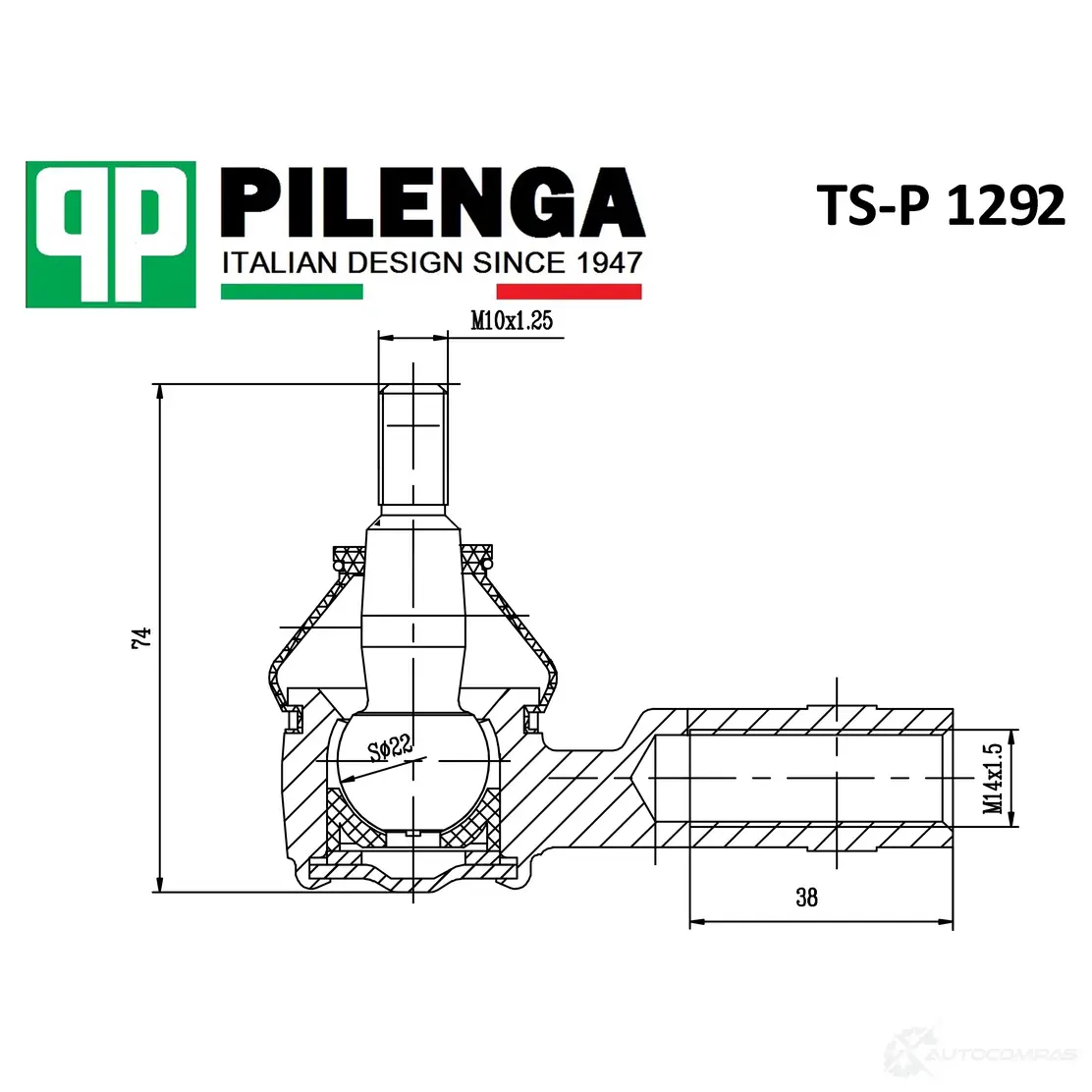 Наконечник тяги рулевой PILENGA NHS06K V TSP1292 1440665086