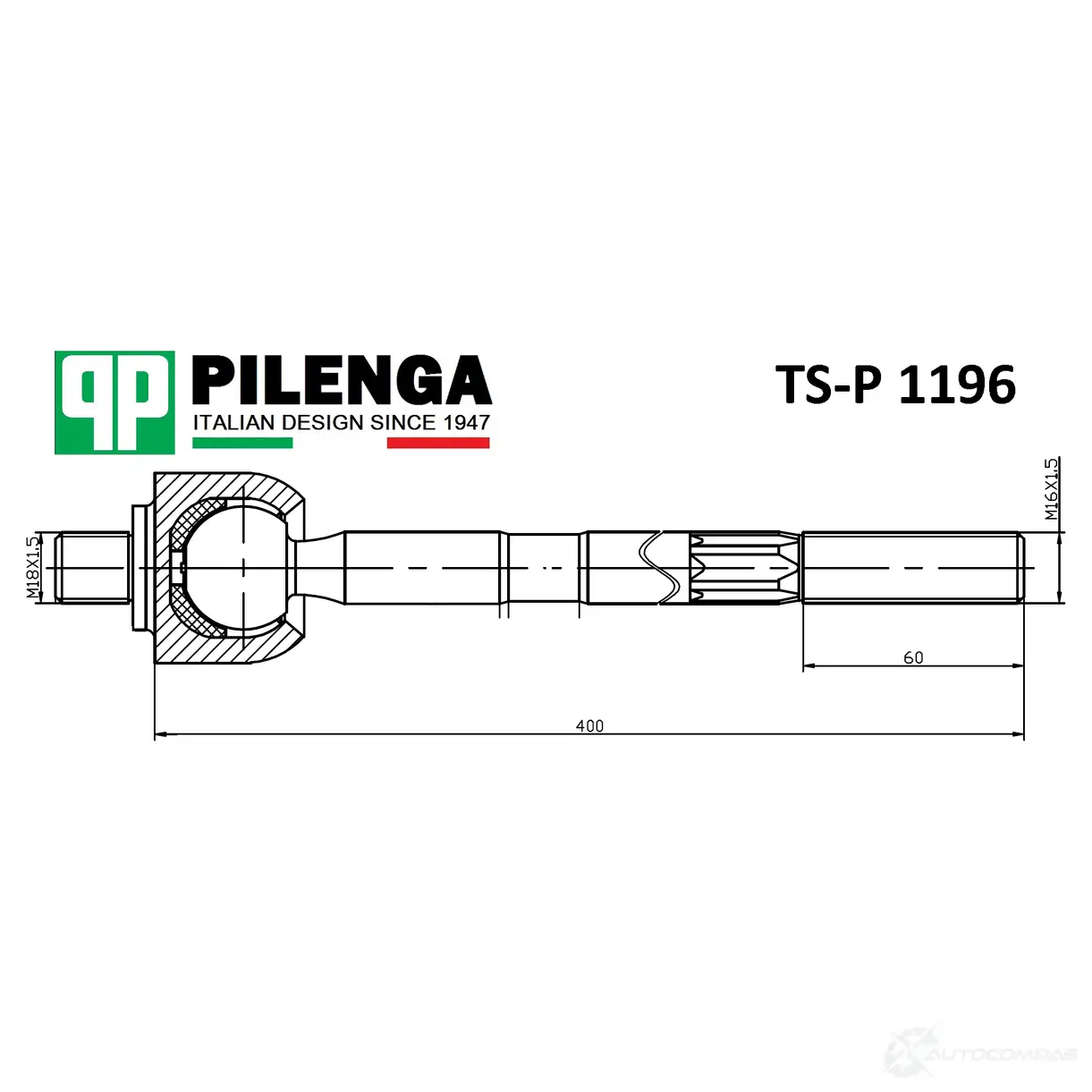 Тяга рулевая PILENGA 1440665104 68 U9J TSP1196 изображение 0