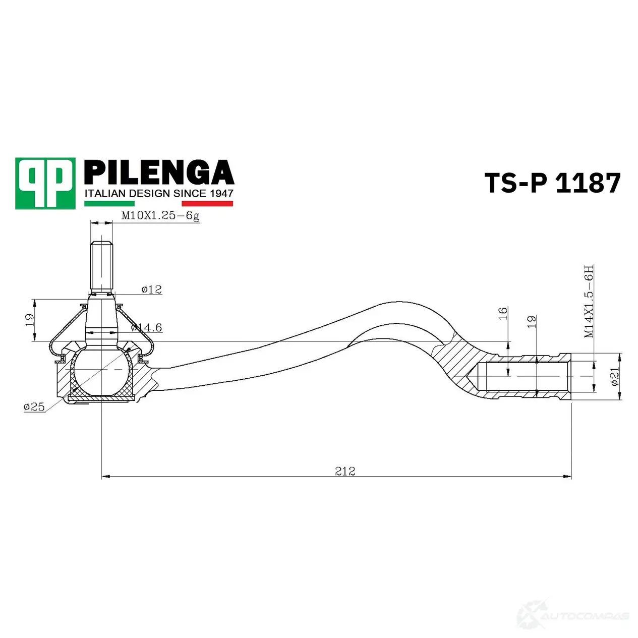 Наконечник тяги рулевой, правый PILENGA I F03BU 1440665120 TSP1187