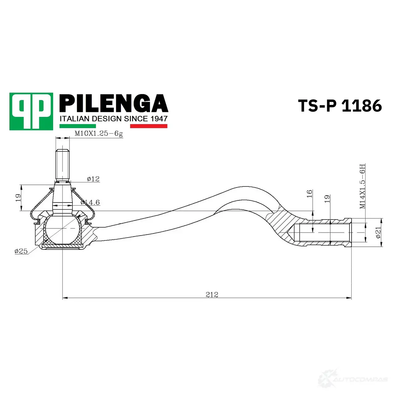 Наконечник тяги рулевой, левый PILENGA TSP1186 1440665125 YF UVL