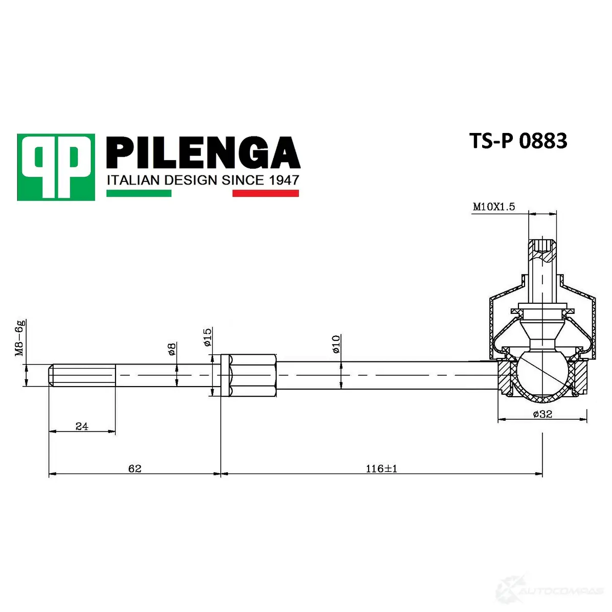Стойка стабилизатора заднего PILENGA TSP0883 1440665150 2 K1MX5
