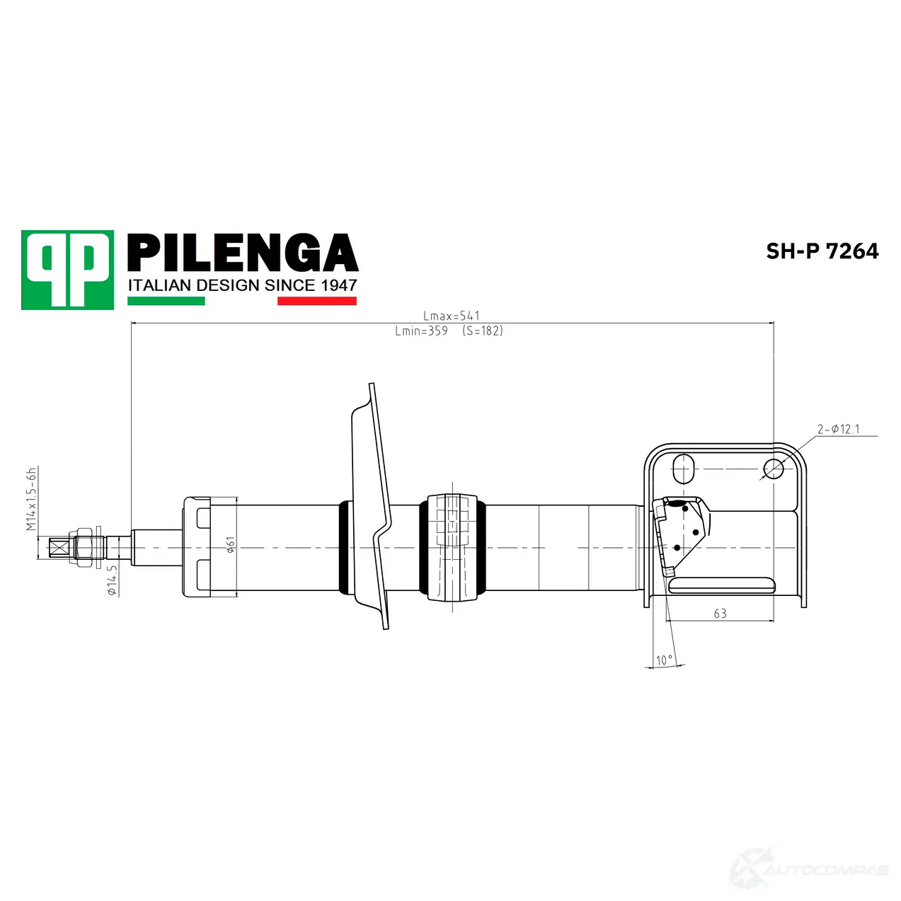 Амортизатор передний левый газовый, стойка PILENGA L GVUXU SHP7264 1440665221 изображение 0