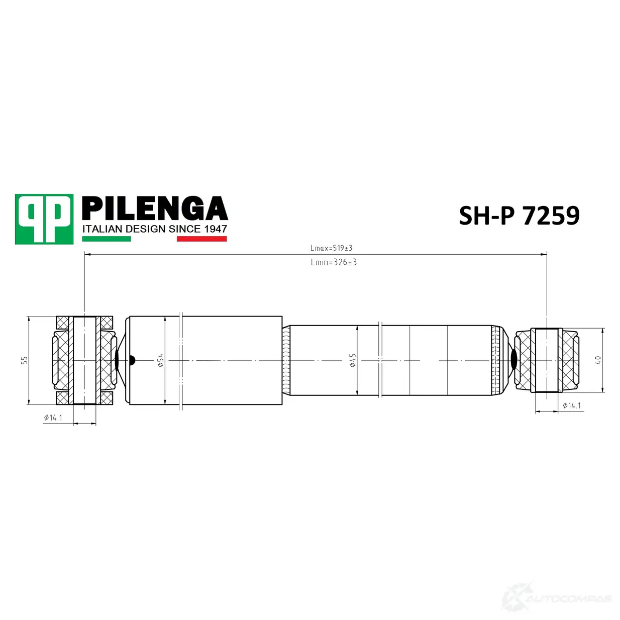 Амортизатор задний PILENGA 1440665226 0 K6VU SHP7259