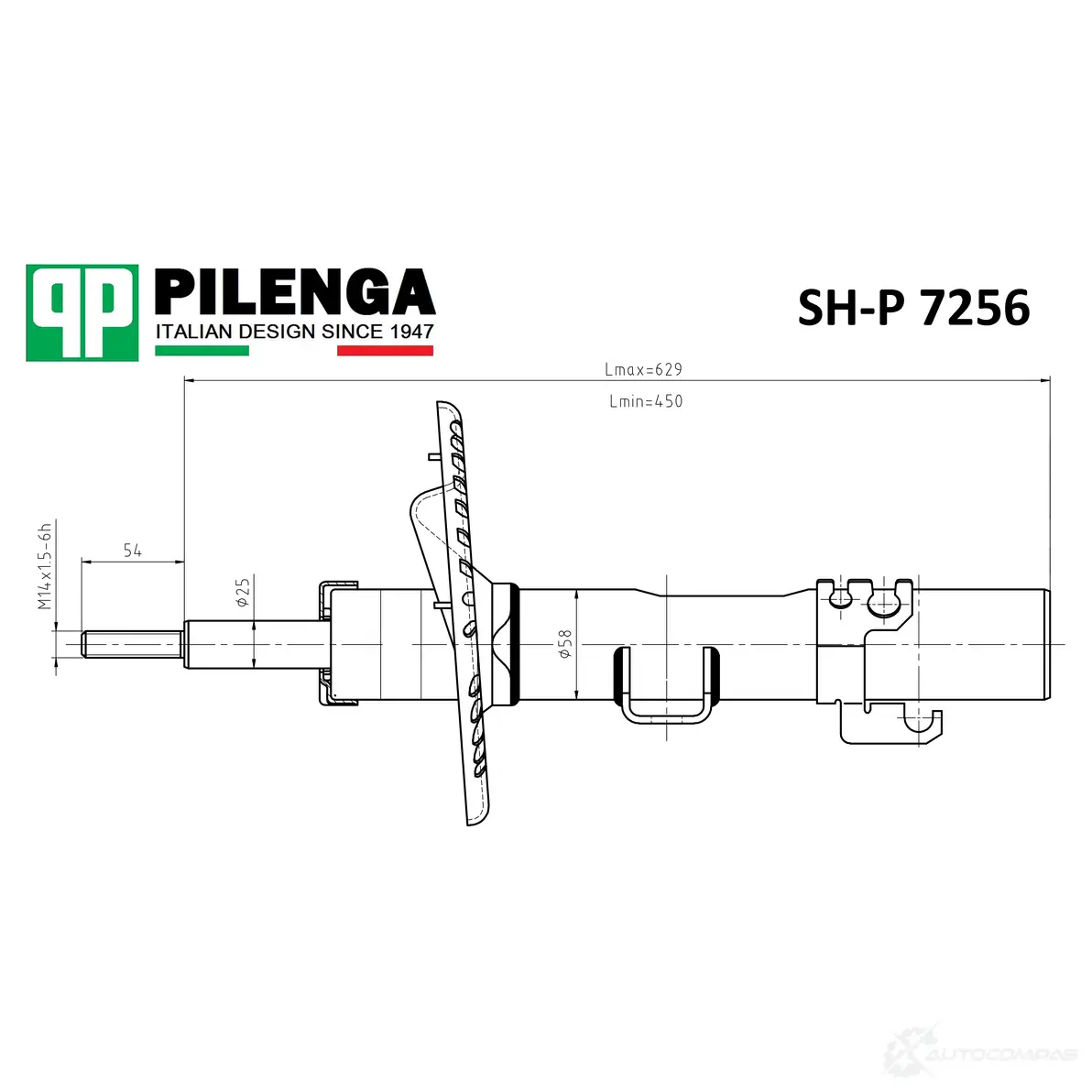 Амортизатор передний PILENGA SHP7256 1440665229 WG G08D изображение 0