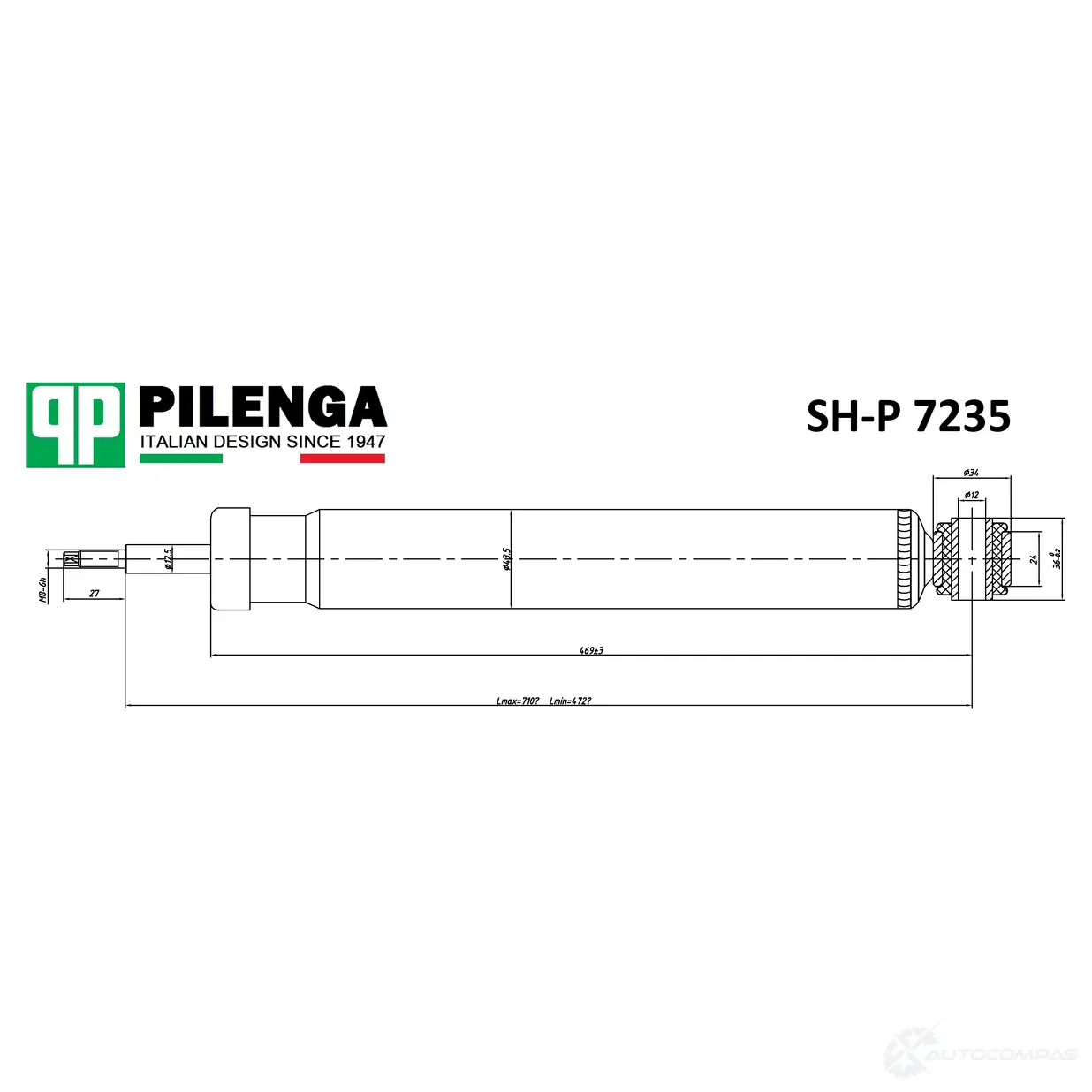 Амортизатор задний, газовый PILENGA V4FUM A SHP7235 1440665290 изображение 0