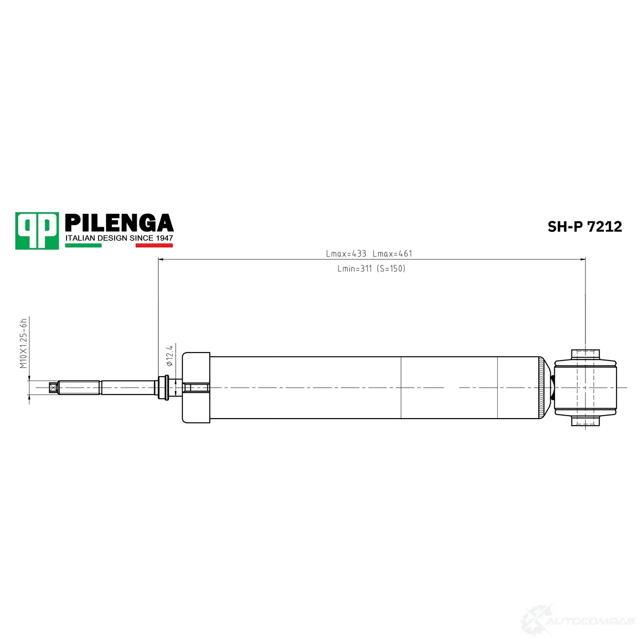 Амортизатор задний, газовый PILENGA SHP7212 1440665375 8XRMM D изображение 0