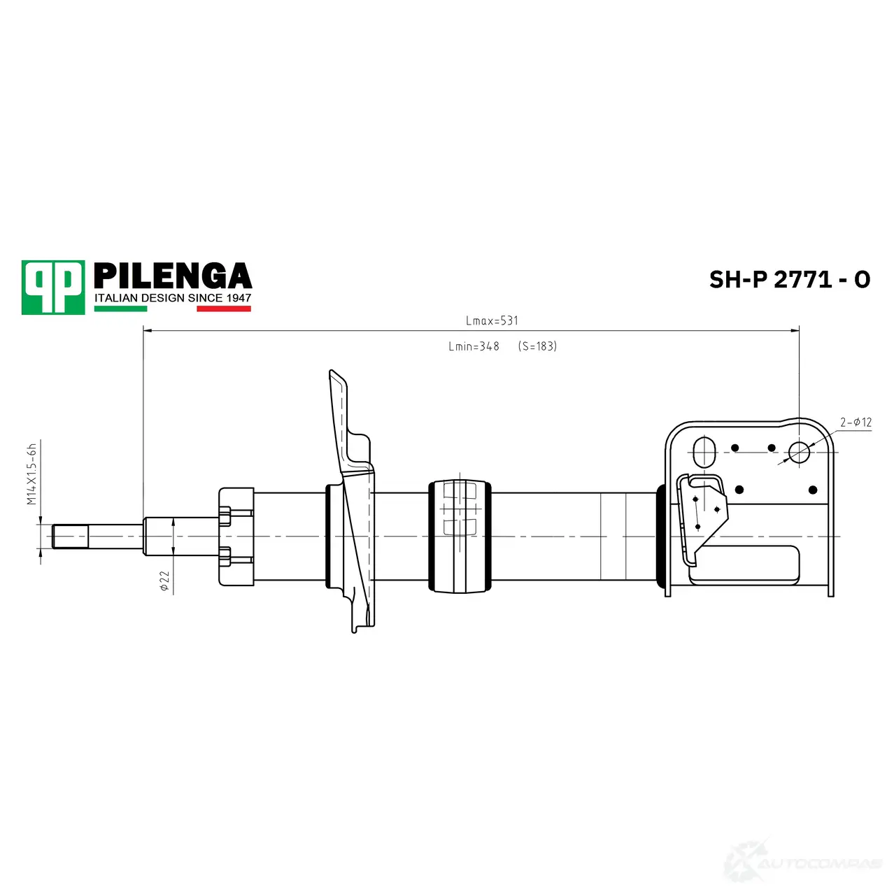 Стойка в сборе передняя левая масляная BASIC PILENGA M2C7HYW 7U B7X SHP2771O 1422912816
