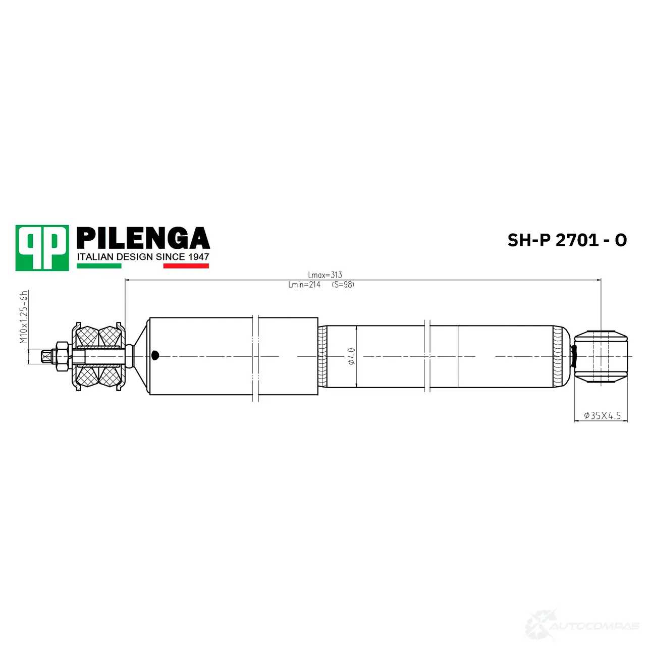 Амортизатор передний масляный BASIC PILENGA Z3N33 SHP2701O PK DQTA 1422911360 изображение 0