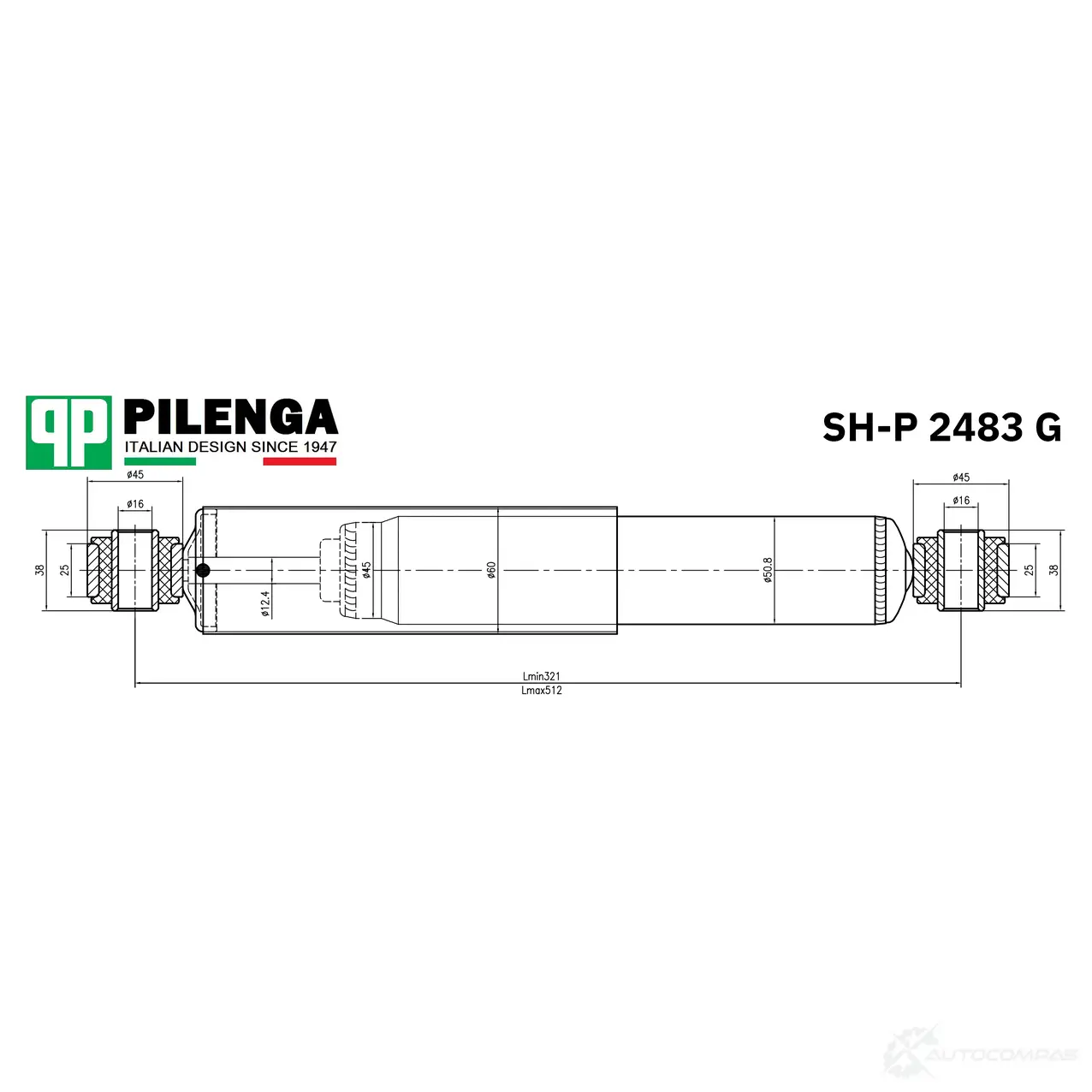 Амортизатор газовый задний PILENGA 1440665552 SHP2483G T CVDS8 изображение 0