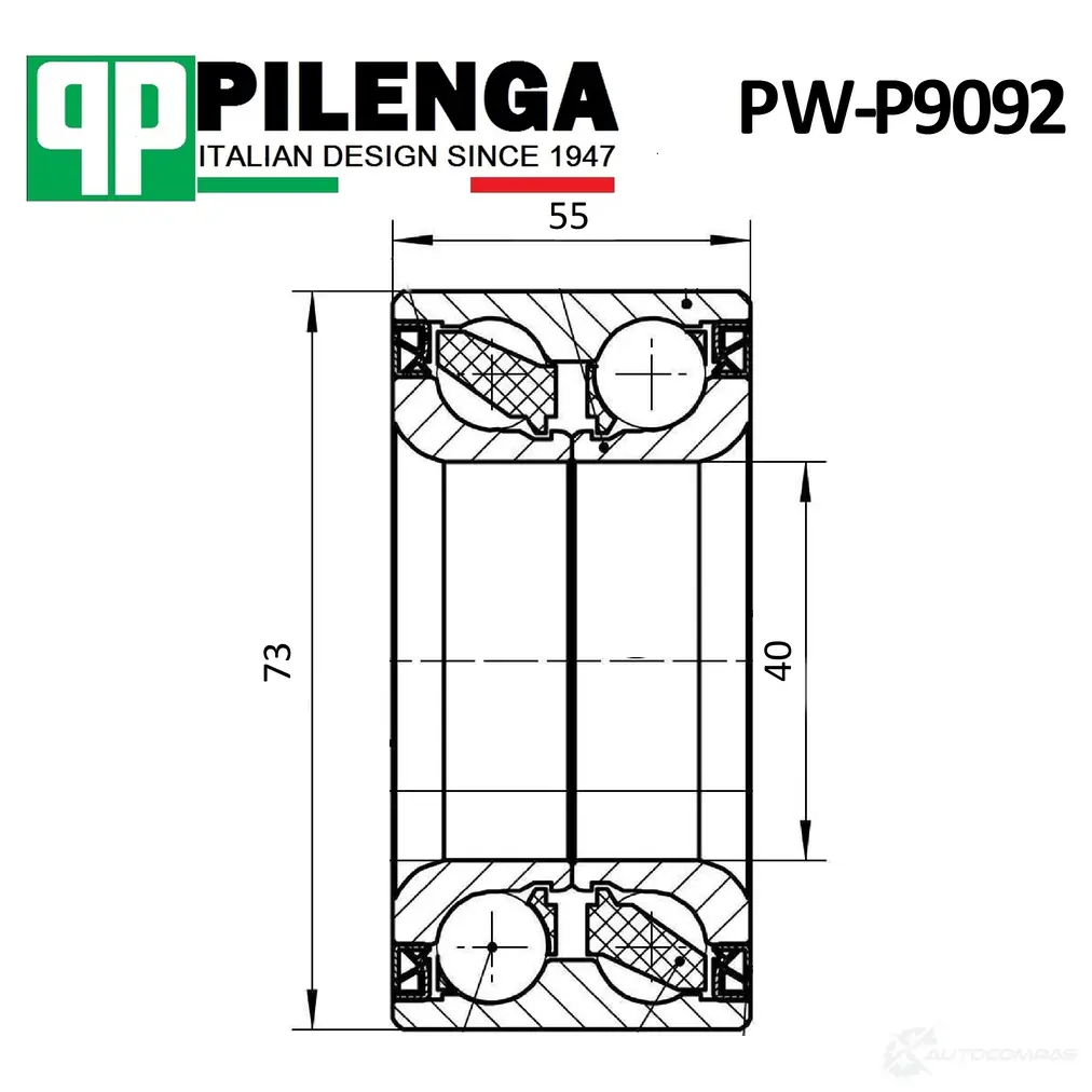 Подшипник ступицы передней PILENGA PWP9092 1440665585 7VQ 0Y изображение 0