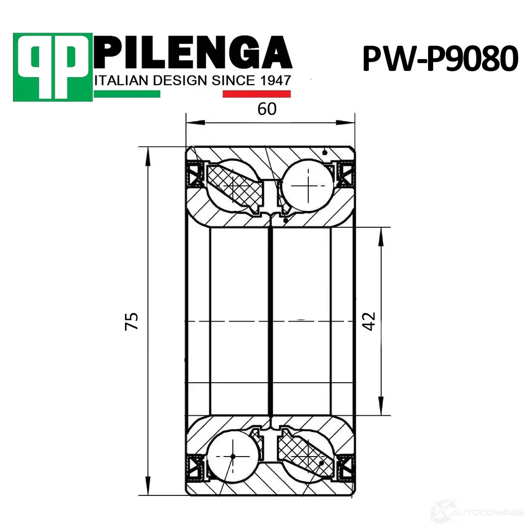 Подшипник задней ступицы, 75x42x60 PILENGA S HSKR4 1440665586 PWP9080 изображение 0